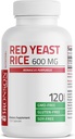 Bronson 빨간 효모 밥 600 MG Monascus Purpureus 초본 건강, 비 GMO, 120의 캡슐