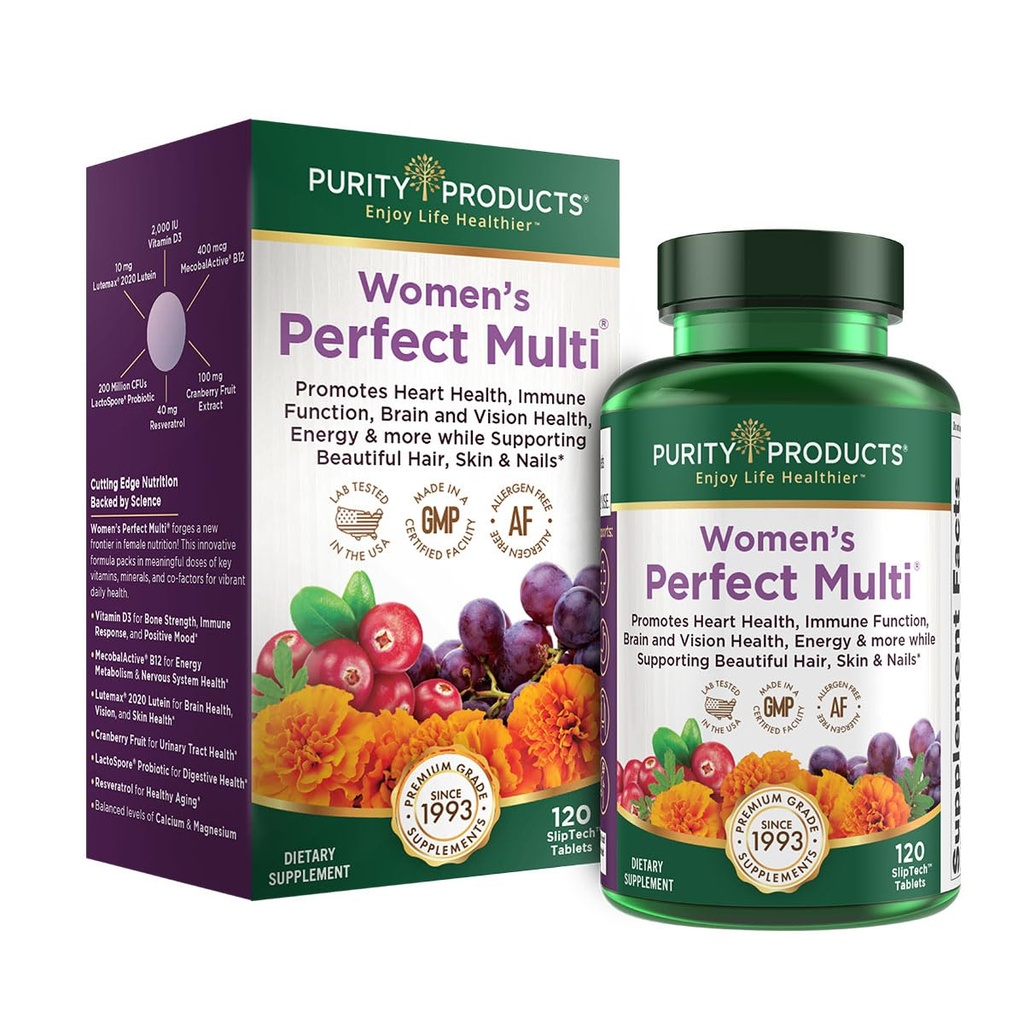 순수성 제품 여자의 완벽한 다 균형이 잡힌 Multivitamin - 지원 Urinary Tract 건강, 면역, 뼈 + 근육, 머리, 피부, 못, 소화 건강을 위한 엘리트 Probiotic + 더 많은 - 120의 정제