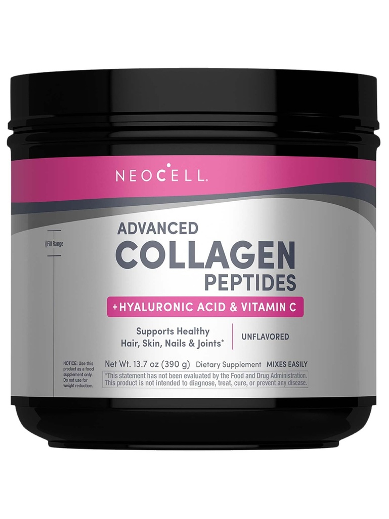 NeoCell 슈퍼 콜라겐 펩타이드 | 13.7 oz | 그라페드 덩굴 | Hyaluronic 산과 비타민 C | 비 GMO, 글루텐 & 콩 무료 보충