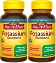 Nature Made Potassium Gluconate 550 mg, 심장 건강 지원을위한 규정식 보충, 100 정제, 100 일 공급 (팩 2)