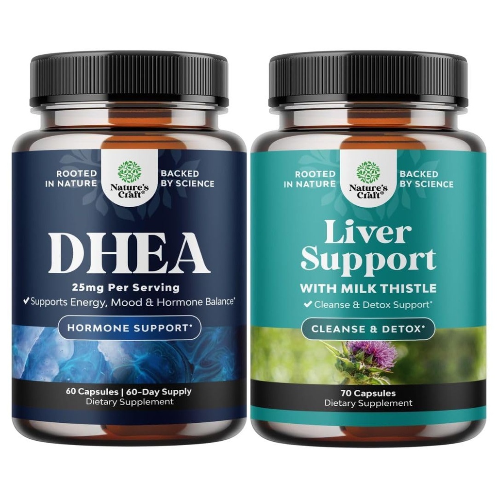 여자 & 남자를 위한 DHEA 보충교재의 뭉치 - 호르몬 균형을 위한 순수한 DHEA 25mg - Dehydroepiandrosterone와 간결 Detox & 수선 - 소화 & 면역 건강을 위한 우유 이틀 보충교재
