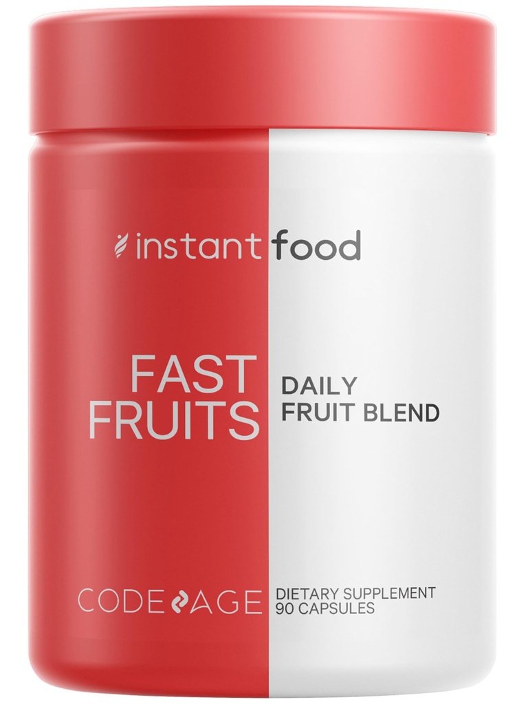 Codeage Instantfood 빠른 과일, 15 개 이상의 과일 분말 동등한 올인원, 채식 일일 전체 식품 비타민 - Berries, 산화 폴리 페놀 & Bioflavonoid Multivitamin, Non-GMO, 90 캡슐
