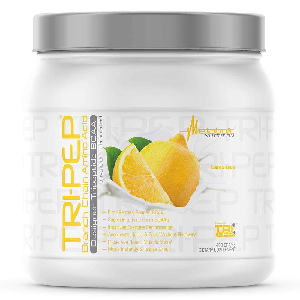 대사 영양 - TRIPEP - Tri-Peptide 분기 사슬 아미노산, BCAA 분말, 전 Intra 포스트 운동 보충교재, Lemonade, 400 그램 (40 서빙)