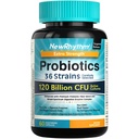 NewRhythm Probiotics 120 Billion CFU 36 Strains, 3-in-1 Probiotics for Digestive Health & Immune Support with Prebiotics & Enzymes, 여성 및 남성을위한 Probioticos, 대상 릴리스, 60 Veggie Caps