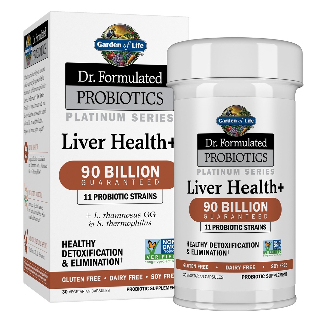 생명 박사의 정원은 Probiotics 플래티넘 시리즈 Liver Health + 90 억 CFU 보장, 건강한 해독 및 제거 지원을위한 일 Probiotic, Vegan, 글루텐 무료, 30 캡슐