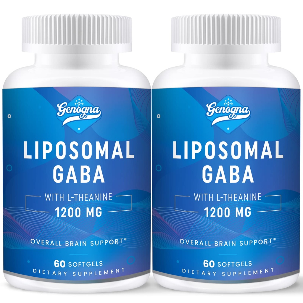 L-Theanine 1200mg를 가진 Liposomal GABA - 성인을 위한 2 팩 높은 Bioavailable GABA 보충교재, 120의 캡슐