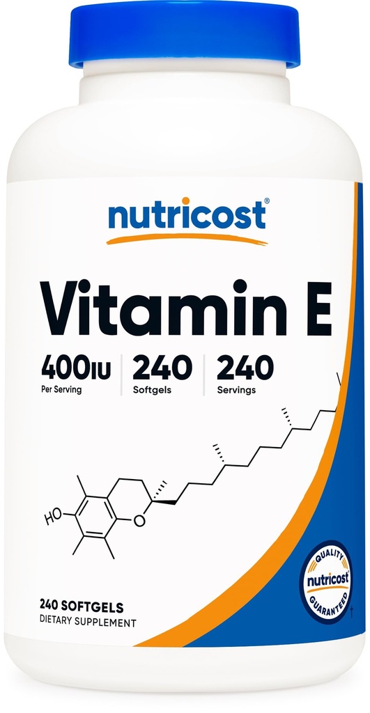 Nutricost 비타민 E 400 IU, 240 Softgel 캡슐 - 글루텐 무료, 비 GMO