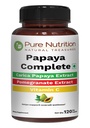 Pure Nutrition Papaya Complete | 120 Caps | Carica Papaya Leaf Extract with Iron, VIT C, VIT A & Folic Acid | 판넬 면역성 및 소화 비 GMO 지원 | 글루텐 프리