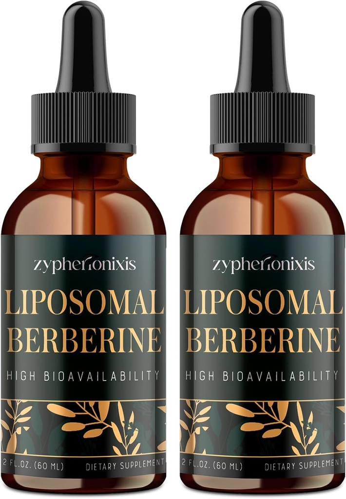 Liposomal Berberine Drops 보충교재 3000mg - 높은 흡수 AMPK 활성제, Ceylon Cinnamon & Ginger를 가진 유기 Berberine HCl Complex Immune & Digestion (4개 fl oz)
