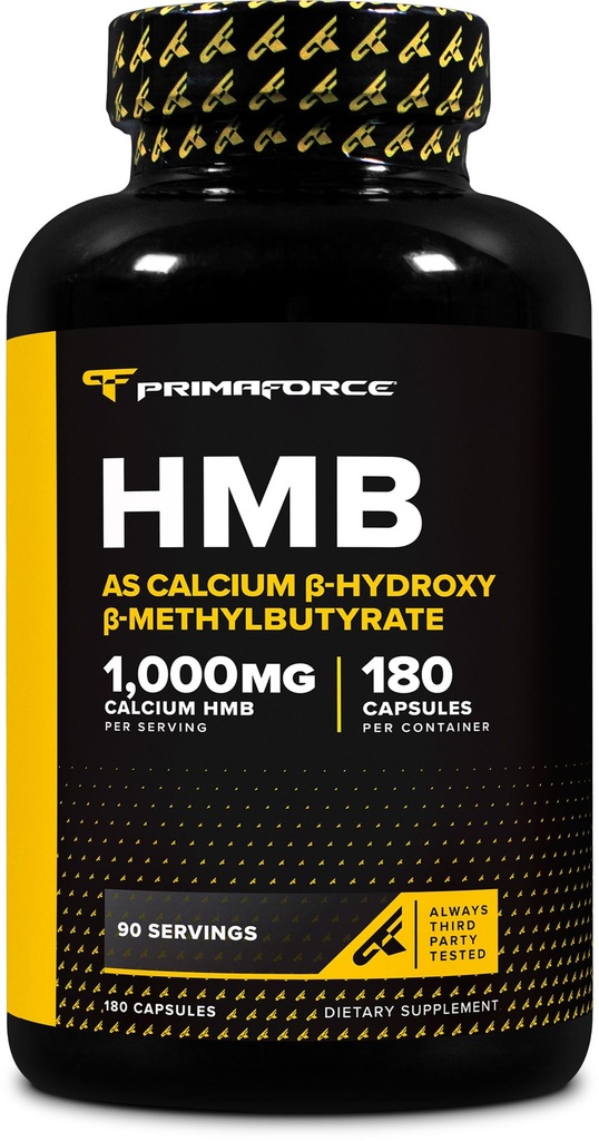 Primaforce HMB (Beta-Hydroxy Beta-Methylbutyrate) 1000mg, 180 캡슐 (캡슐 당 500mg) - 글루텐 자유로운과 비 GMO 보충교재