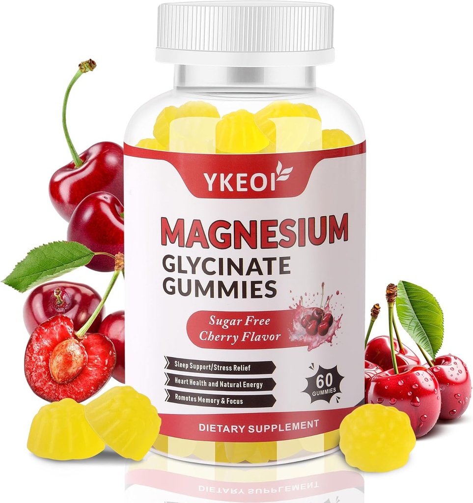 마그네슘 글리세라이드 Gummies 500 Mg,Sugar 무료 마그네슘 보충 트리플 마그네슘 복합 단지 Malate 400 Mg, Citrate 400 Mg Ashwagandha 100 성인을위한 Mg 마그네슘 보충 - 60 Gummies