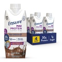 Max Protein Milk Chocolate Nutrition Shake | 30g Protein, 1g Sugar, 4g Fiber Blend | 4 팩