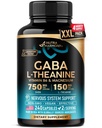 GABA L-Theanine 900 mg - 미국에서 만든 - 마그네슘 | 비타민 B6 - 캘름, 수면, 휴식 및 계류 지원 - 750 mg 감마 Aminobutyric 산, 150 mg L-Theanine - 비하 비트 형성, 채식주의자 - 240 캡슐