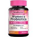 NewRhythm Women's Probiotics, 여성 질 건강, 50 억 CFU 18 Strains, Probiotics 및 Prebiotics, 지원 소화 건강, 60 Vegan 캡슐에 대 한 유기 크랜베리