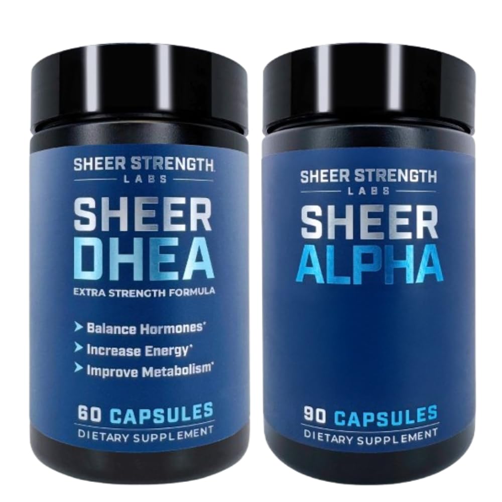 남성용 DHEA 보충 + Sheer Alpha - 남성용 궁극적 인 T 부스트 스택