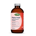 Flora Iron - B 비타민과 Vegan Liquid Iron Supplement - Red Blood Cell & Energy Support - Yeast-Free & Gluten-Free - 맛있는 과일 주스베이스 - 7.7 fl. oz. 유리 병