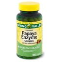 Spring Valley Spring - Valley Papaya Enzyme Complex Tablets - 180 Chewable Tablets Pack of 2 180 Count (패키지 2)