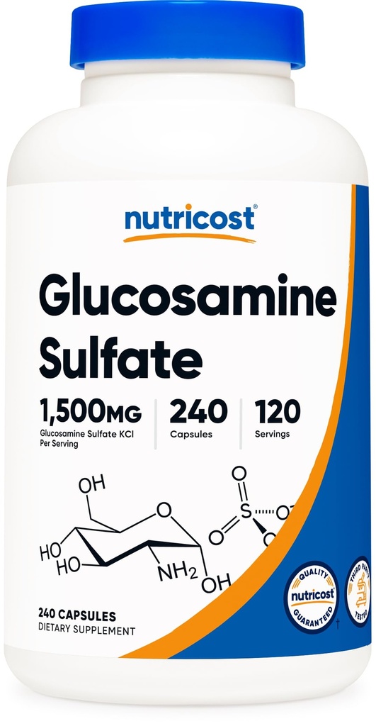 Nutricost 글루코사민 황산염 1500mg, 캡슐 당 240의 캡슐 - 750mg, 글루텐 자유로운, 비 GMO