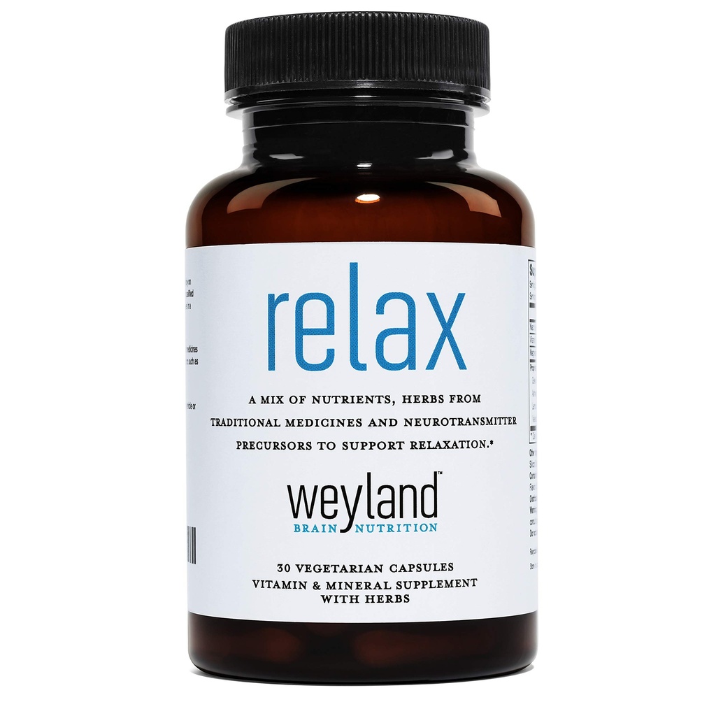 Relax - GABA, L-Theanine, Valerian Root, 5-HTP, Lemon Balm - Calm 및 Relaxation Aid와 자연 수면 보충 - 30 채식 캡슐