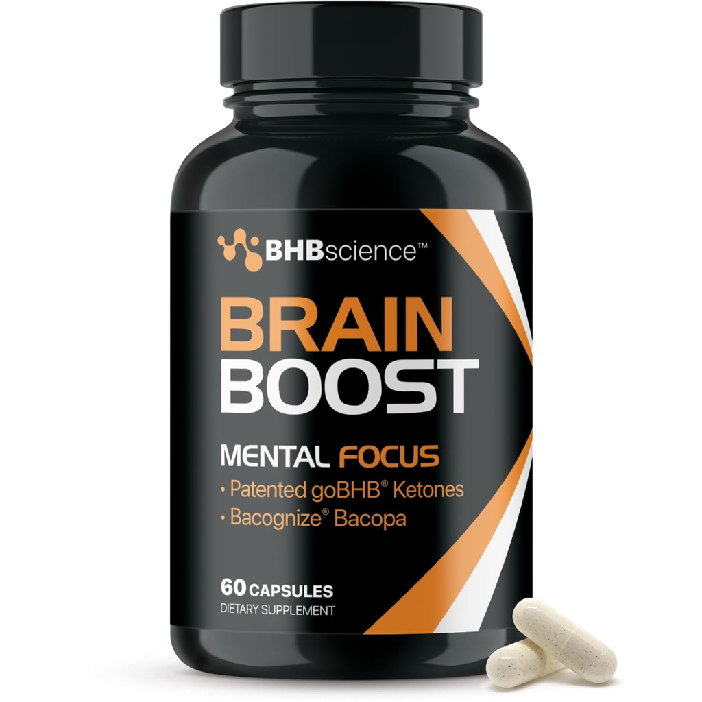 초점을위한 뇌 부스터 보충 - 임상적으로 검증 된 Nootropics 두뇌 지원은 Bacopa Monnieri 추출물 및 Cognitive 지원을위한 특허 goBHB - 3rd Party 테스트 (30 서빙)