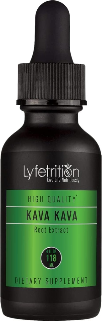 Active Kavalactones 540mg, 220 서빙, Cruelty-Free, Easy-to-Consume Liquid Drops, Quick Absorption, GMP 인증, Third-Party Tested, Non-GMO와 함께 Lyfetrition Kava Kava Kava 뿌리 추출물