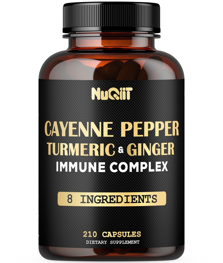 210 알약 - Cayenne Pepper Capsules Organic with Turmeric, Ginger, Elderberry, Echinacea, Garlic Bulb - 소화, 심장 건강 및 신체 관리