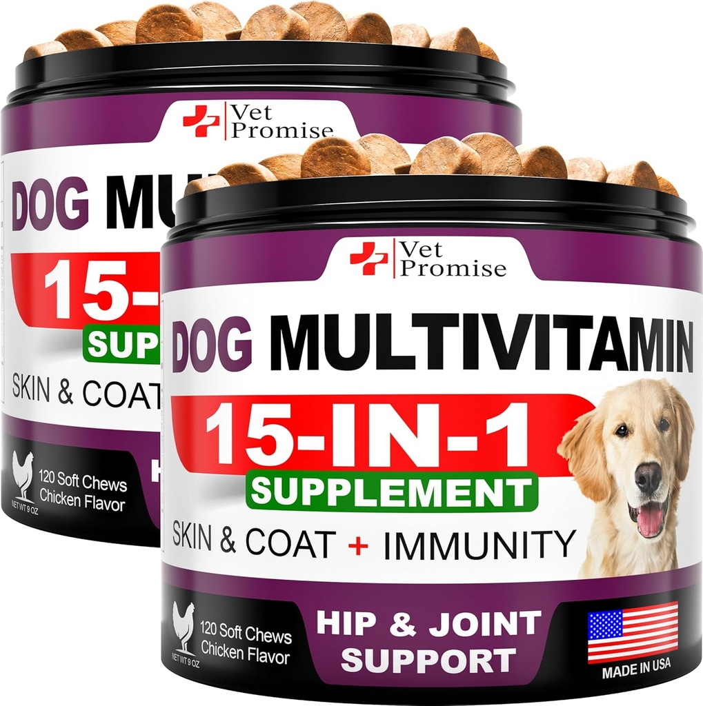 (2 팩) Glucosamine - 개 비타민 및 보충제 - 개를위한 수석 & 강아지 Multivitamin - 애완 동물 합동 지원 건강 - 면역 - 기동성 - 에너지 - 240 Chews