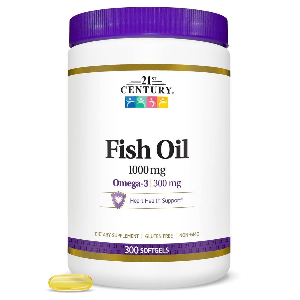 21 세기 물고기 기름 1000 mg Softgels, 300 조사