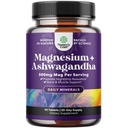 Pure Calm Relaxing Magnesium Glycinate는 Ashwagandha와 보충을 - 성인을 위한 긴장 지원을 위한 마그네슘 - 뼈 지원 & 근육 크림을 위한 높은 흡수 정제 - 90 조사
