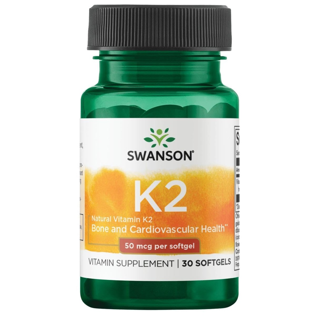 Swanson 자연적인 비타민 K2 (나토에서 Menaquinone-7) 50 mcg 30 Sgels (1 팩)