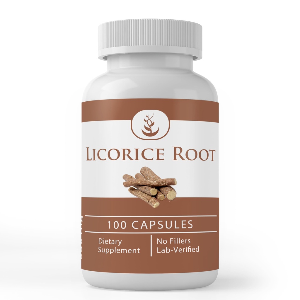 순수한 본래 성분 Licorice 뿌리 추출물 (100의 캡슐) 항상 순수한, 첨가물 없음 또는 충전물, 확인되는 실험실
