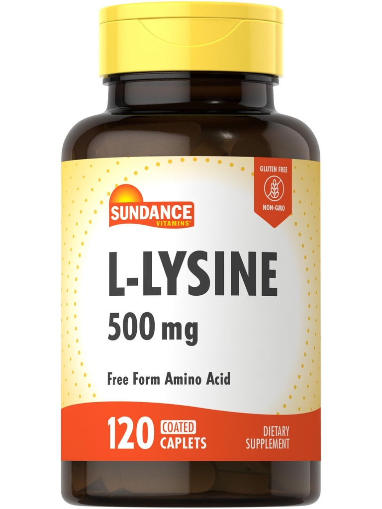 Sundance L-Lysine 500mg | 120 캡슐 | 무료 양식 아미노산 | 채식주의, 비 GMO 및 글루텐 무료 보충