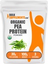 BulkSupplements.com 유기 완두 단백질 분말 - 식물 기반 및 채식 단백질 분말 - Unflavored & Gluten 무료, 서빙 당 30g, 100g (3.5 oz) (팩 1)