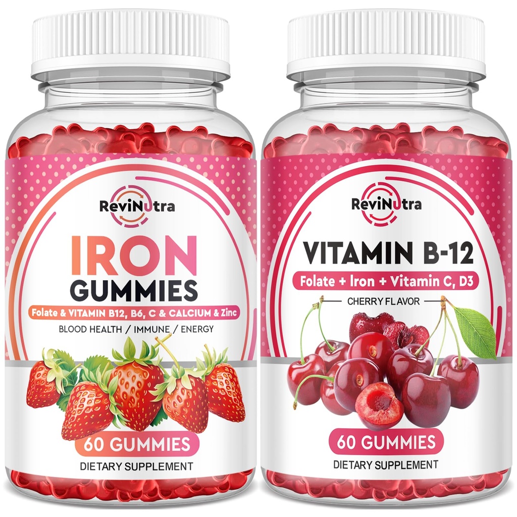 성인과 어린이를 위한 철 Gummies 보충교재 | 비타민 B12 Gummies | 뭉치