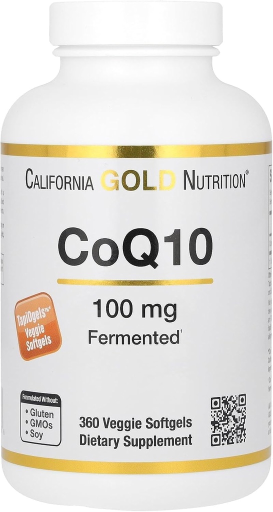 캘리포니아 골드 영양 CoQ10 100 mg, Coenzyme Q10 Ubiquinone USP, 지원 Mitochondrial 기능, 360 Veggie Softgels