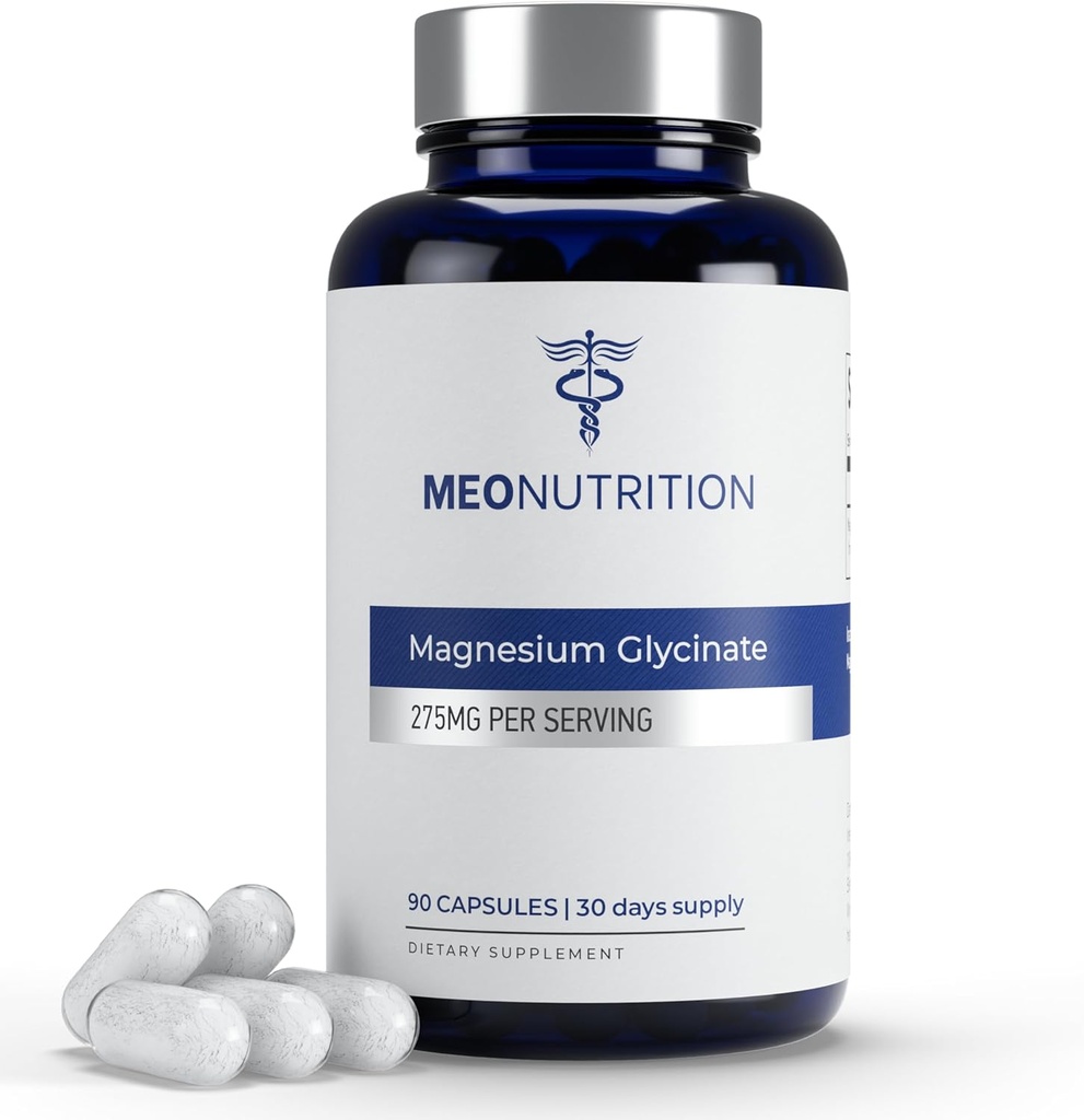 마그네슘 글리세린 당 275mg | 90 Vegan 캡슐 | Non-GMO, Gluten-Free, Digestion의 Gentle | Sleep, Heart & Bone 건강 지원 | 미국에서 제작