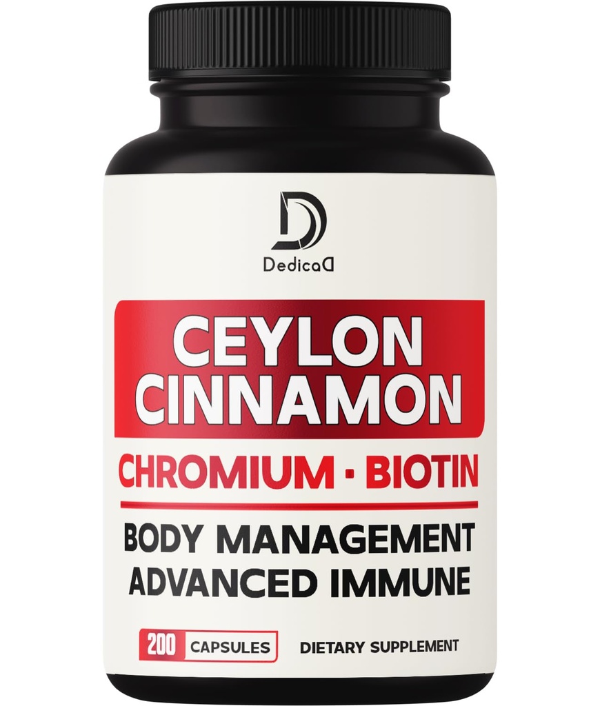 13in1 Ceylon Cinnamon 캡슐 - Chromium Picolinate, Biotin, 포도 씨앗, Elderberry 및 더 많은 200 캡슐