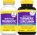 InnovixLabs Multi Probiotic & Curcumin Bundle 멀티 스트레인 프로바이오틱스 (60 Time-Release Capsules) Turmeric Curcumin (100 Time-Release Tablet). Gut 및 면역 건강 지원. *