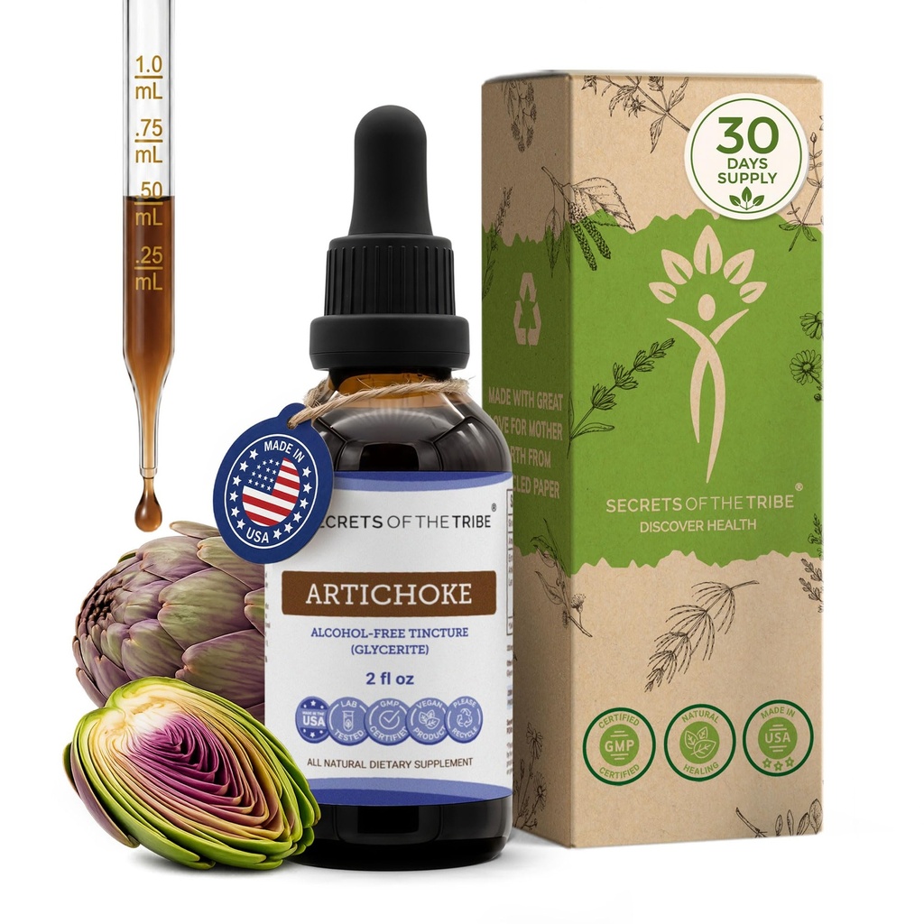 Tribe Artichoke Tincture 알코올 - 무료 액체 추출물, Artichoke (Cynara scolymus) 잎의 비밀 (2 FL OZ)