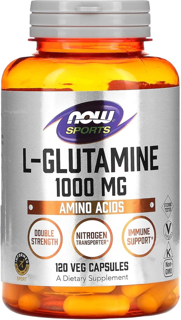 지금 음식 스포츠, L 글루타민, 1,000 mg, 120 Veg 캡슐