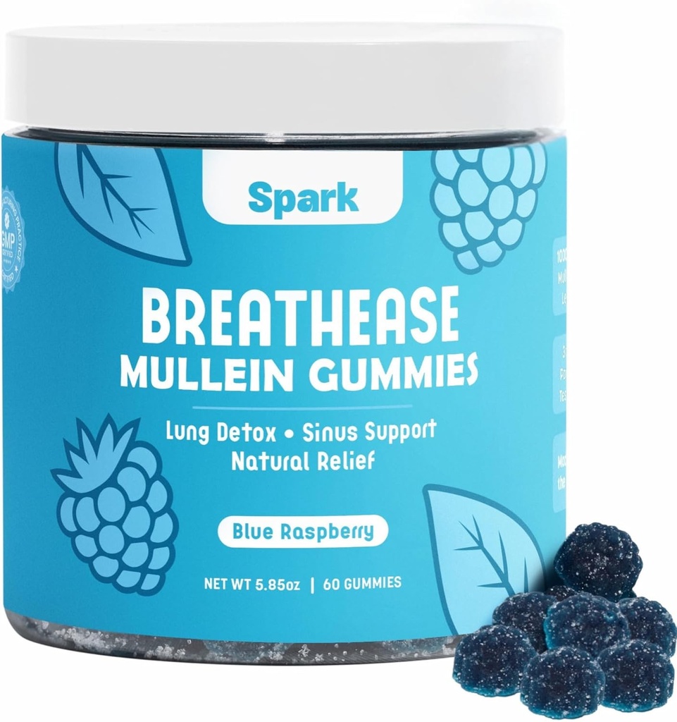 Lungs - Lung Detox Gummies를위한 Mullein Gummies - 매일 호흡기 건강 지원 - 알레르기, Sinus 및 Mucus Relief - Lungs를위한 Mullein 잎 추출물