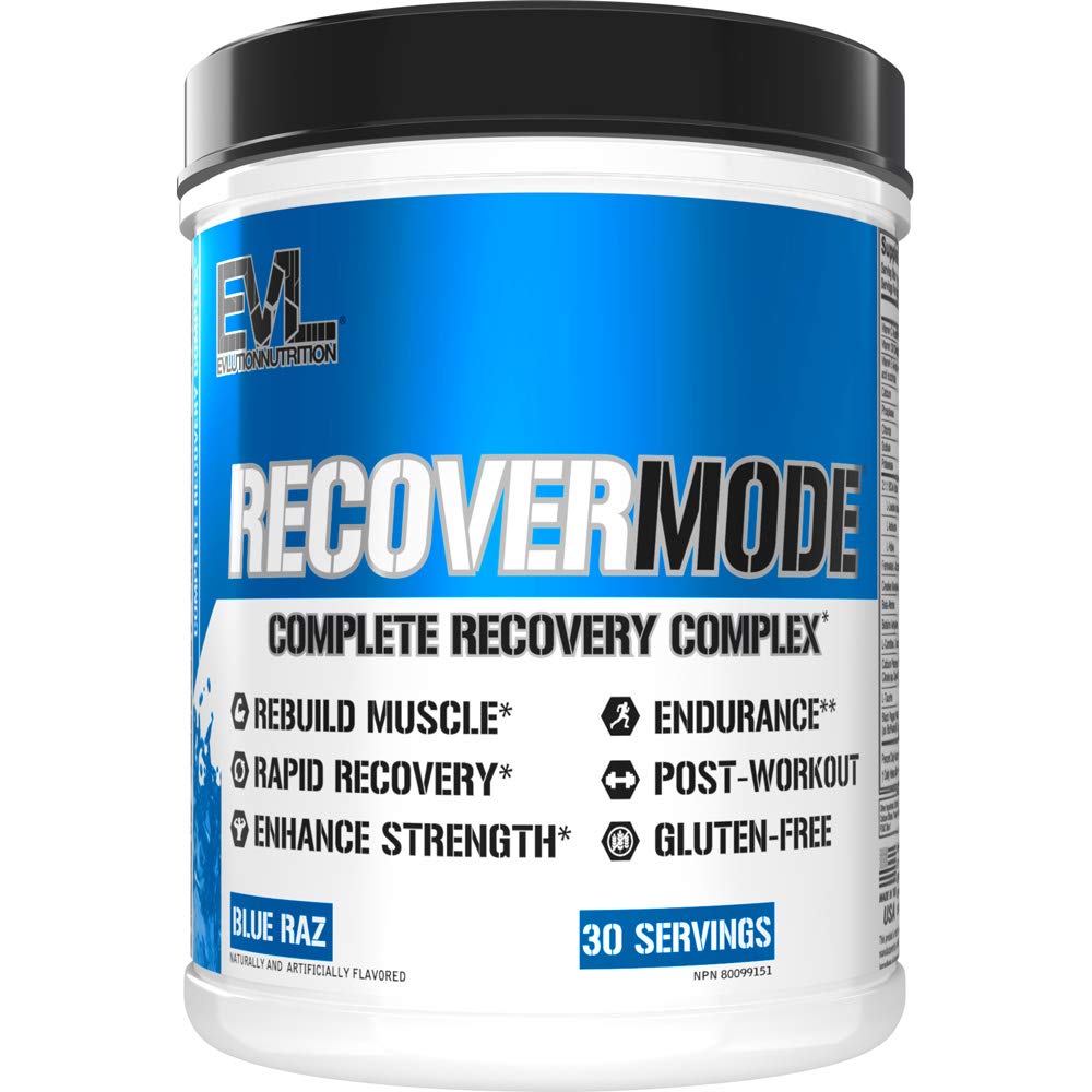 Evlution 영양 Recover Mode- 완전한 포스트 운동 BCAAs, 면역 지원, 비타민 C, D & E, Electrolytes, Hydration, Creatine, 글루타민, 베타 알라닌, L 카르니틴, 30 Serve, 블루 Raz
