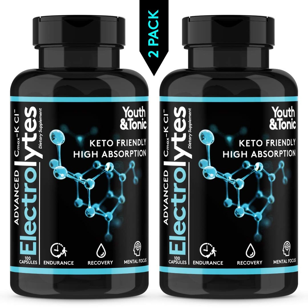 Endurance 근육 회복 정신 초점을 위한 전기적으로 Supplement w 높은 Bioavailability 및 Cmax 염화 칼륨 마그네슘 마그네슘을 완료하십시오. 200개의 모자를 가진 급속한 Rehydration 소금과 Keto 친절한 알약