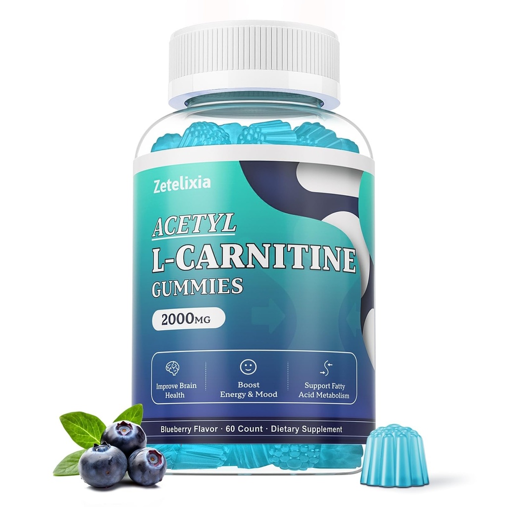 설탕 자유로운 아세틸 L 카르니틴 Gummies, 여성 & 남자를 위한 L 카르니틴 보충교재, 비타민 C & B12와 더불어, 에너지, 뇌 & 심장 건강 지원, Vegan, 비 GMO, 60 조사를 위한 ALCAR