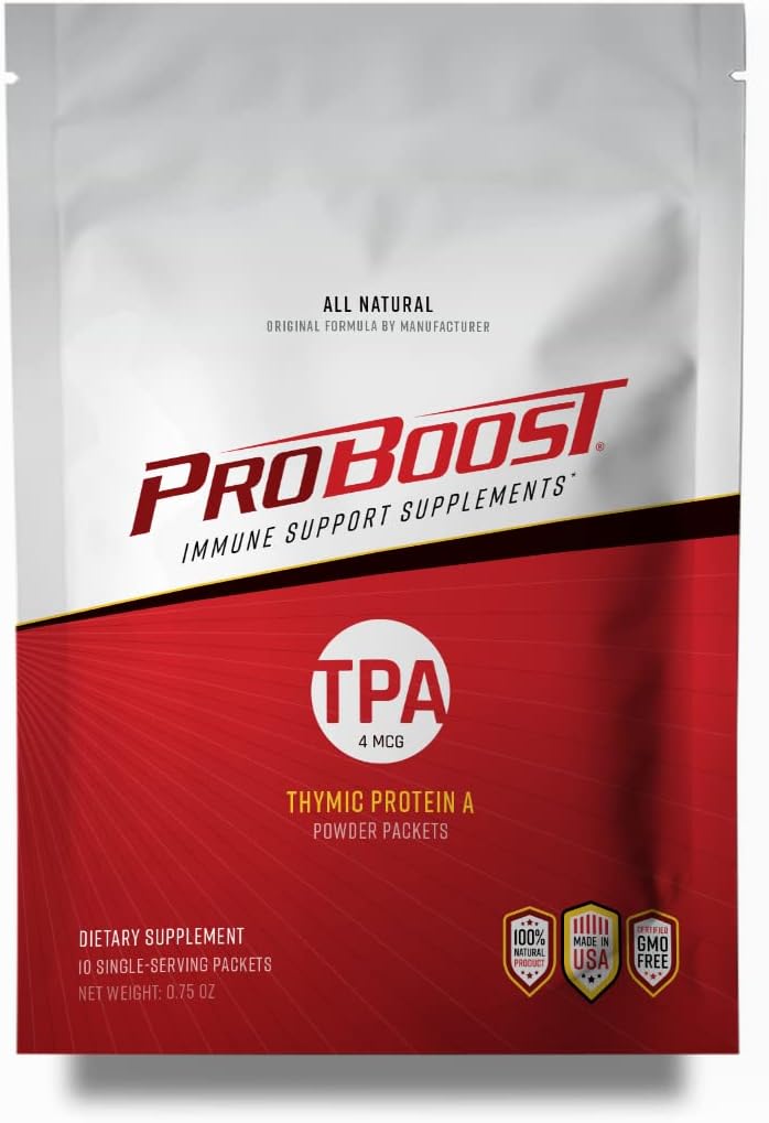 Thymic Protein A Powder Packets (4 McG TPA) - 면역 체계 지원 보충교재 - 모든 자연적인, 비 GMO 공식 - 10 패킷
