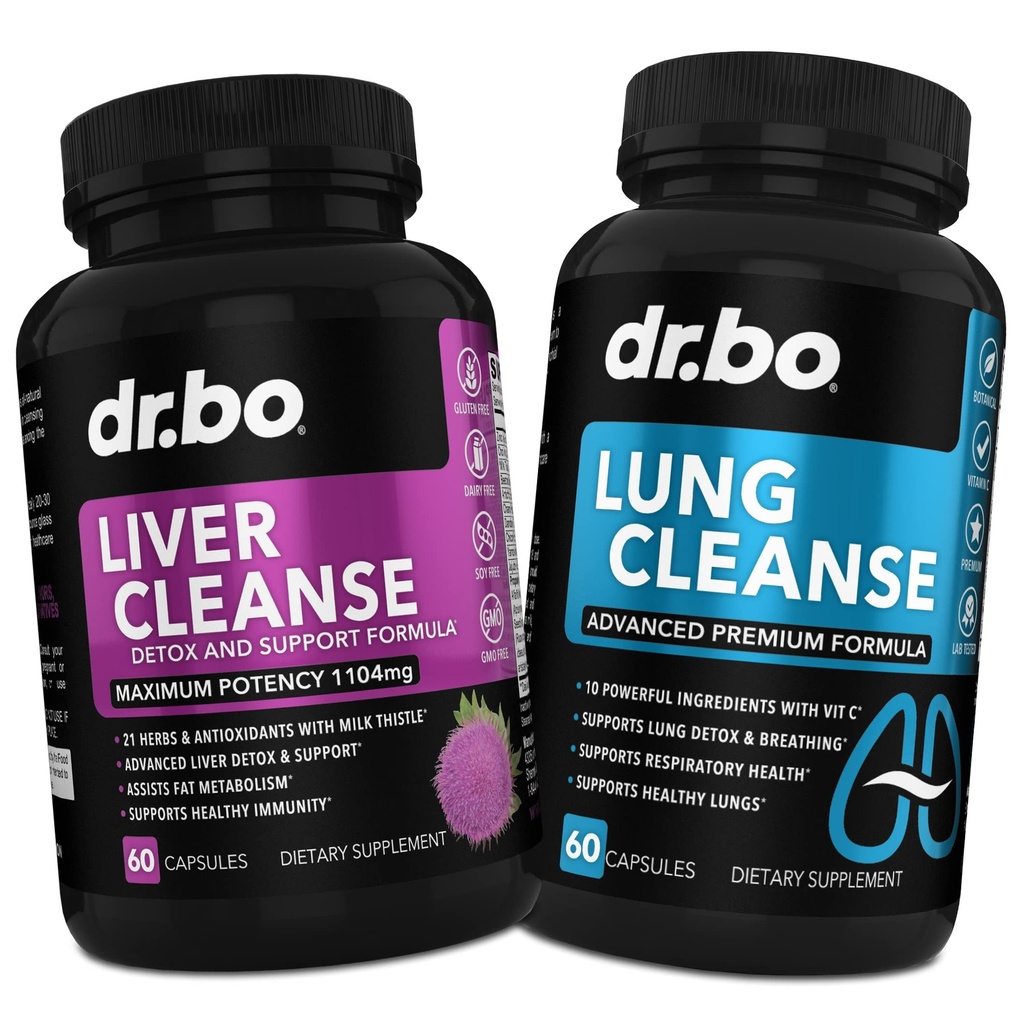 DR. BO Liver Cleanse & Lung 지원 알약 - Liver & Lung Health를 지원하는 초본 세척제 공식