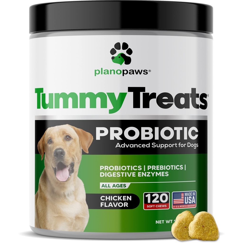 개 소화 건강을위한 Probiotics - 개 Probiotics 및 소화 효소 - 개를위한 알레르기 완화 - 개 Gut 건강을위한 Probiotic - 강아지 Probiotic Tummy 치료 - 120 개 Probiotic Chews