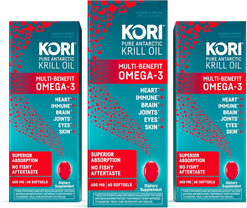 Kori Krill 기름 Omega 3 우량한 흡수 기름 보충교재, EPA & DHA, 600 mg, 180 Softgels