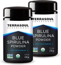 Terrasoul Superfoods 유기 파란 Spirulina 분말 (Miron 유리제 단지에서): 2개 Oz (2 팩)