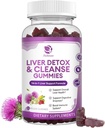 Liver Cleanse Detox & Repair Gummies- 우유 이틀 Silymarin, Dandelion, Artichoke Extract & Elderberry와 함께 새로운 공식 라이브 지원 보충 - 설탕 없음, 간 건강 보충 - 60 Vegan Gummie